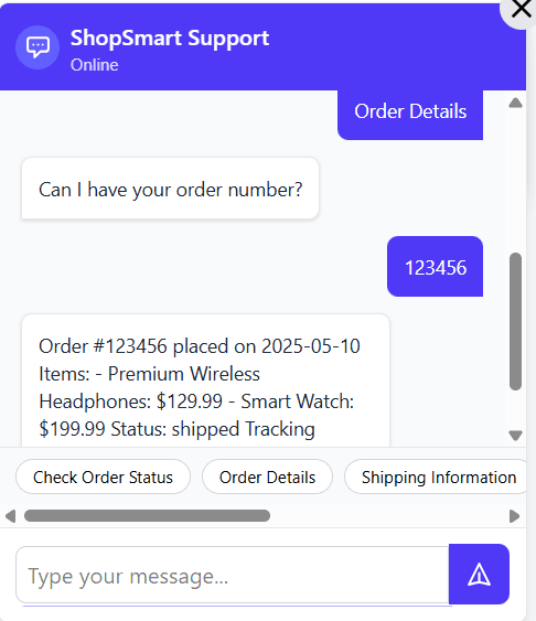Google Dialogflow E-commerce Support Chatbot